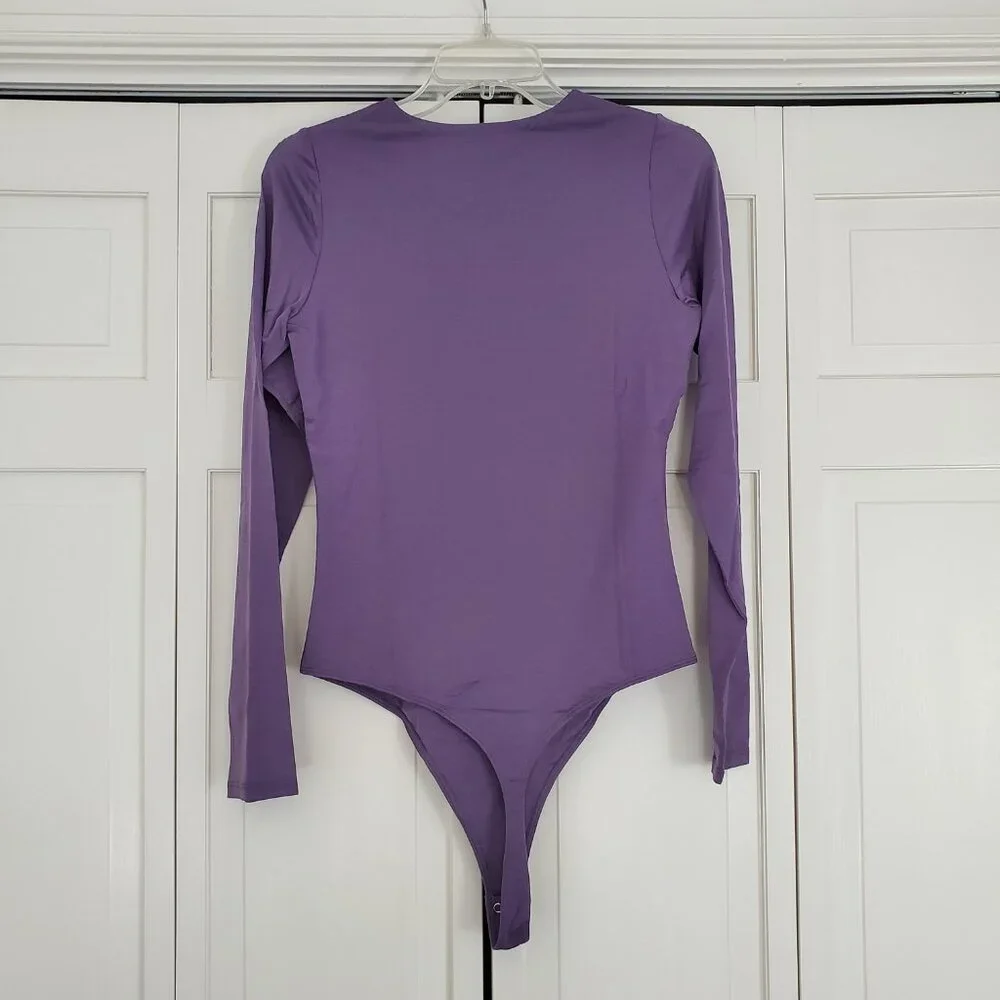 Woolx Sophia Bodysuit Merino Wool Blend Purple Small - Picture 2 of 10